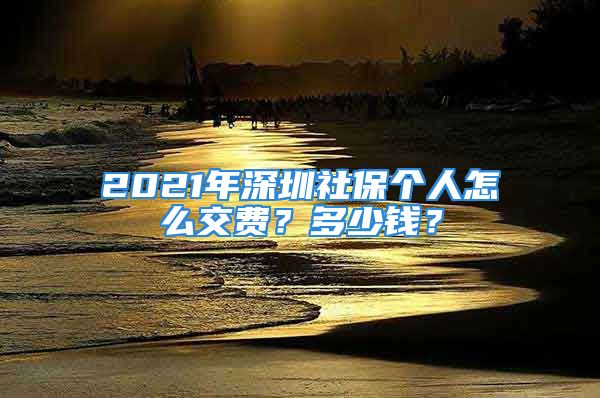 2021年深圳社保個(gè)人怎么交費(fèi)？多少錢？