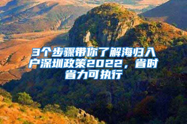 3個(gè)步驟帶你了解海歸入戶深圳政策2022，省時(shí)省力可執(zhí)行