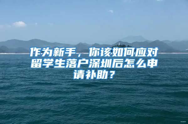 作為新手，你該如何應(yīng)對(duì)留學(xué)生落戶深圳后怎么申請(qǐng)補(bǔ)助？