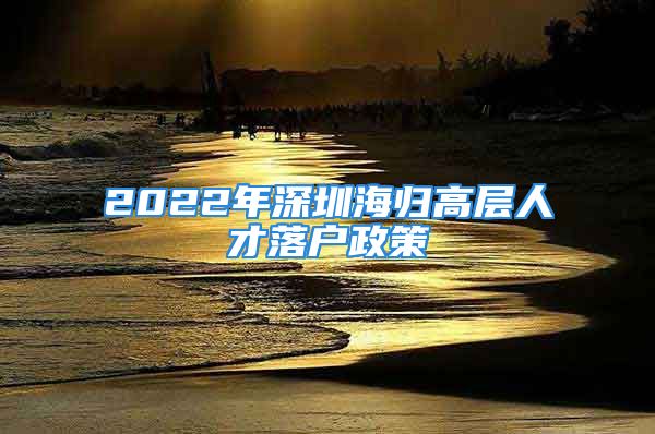 2022年深圳海歸高層人才落戶政策