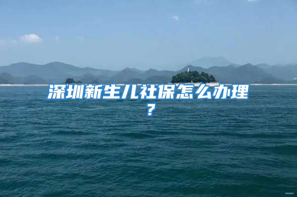 深圳新生兒社保怎么辦理？