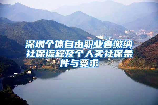 深圳個體自由職業(yè)者繳納社保流程及個人買社保條件與要求