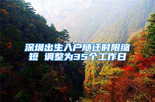 深圳出生入戶隨遷時(shí)限縮短 調(diào)整為35個(gè)工作日