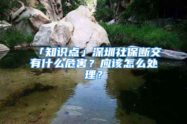 「知識(shí)點(diǎn)」深圳社保斷交有什么危害？應(yīng)該怎么處理？