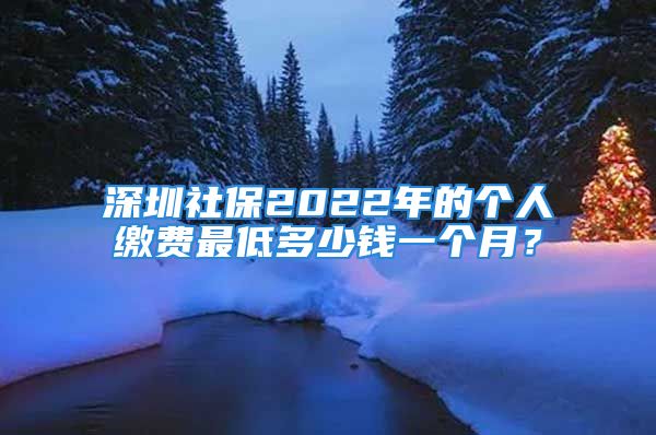 深圳社保2022年的個(gè)人繳費(fèi)最低多少錢一個(gè)月？