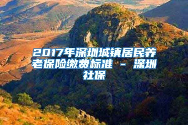 2017年深圳城鎮(zhèn)居民養(yǎng)老保險(xiǎn)繳費(fèi)標(biāo)準(zhǔn) - 深圳社保