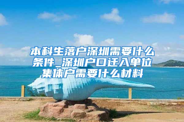 本科生落戶深圳需要什么條件_深圳戶口遷入單位集體戶需要什么材料