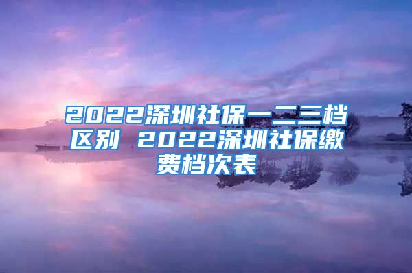 2022深圳社保一二三檔區(qū)別 2022深圳社保繳費(fèi)檔次表