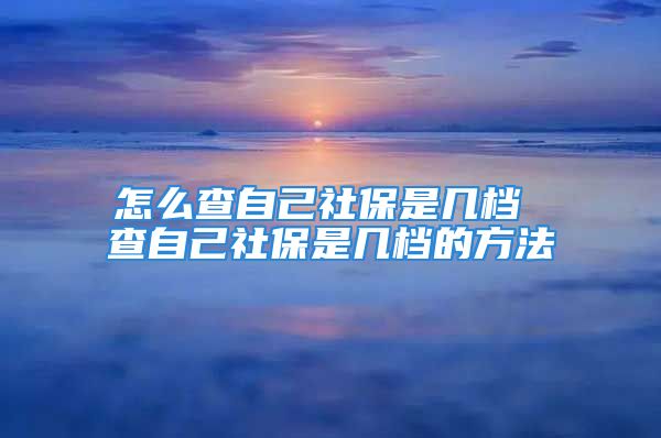 怎么查自己社保是幾檔 查自己社保是幾檔的方法