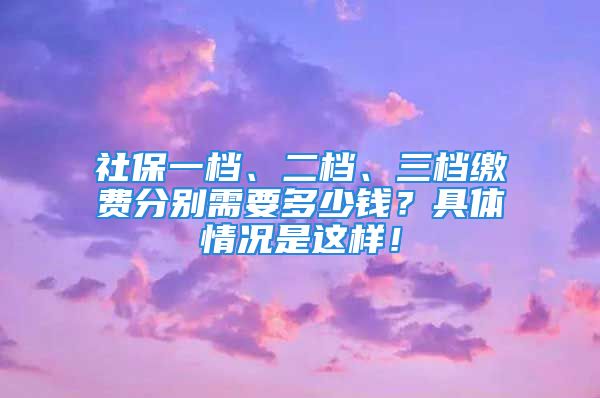 社保一檔、二檔、三檔繳費分別需要多少錢？具體情況是這樣！