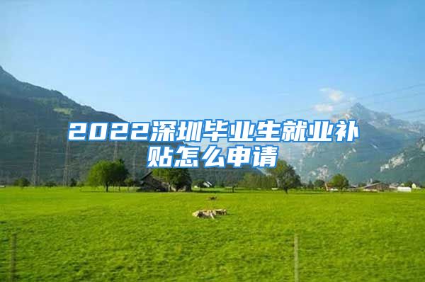 2022深圳畢業(yè)生就業(yè)補(bǔ)貼怎么申請(qǐng)