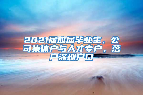 2021屆應(yīng)屆畢業(yè)生，公司集體戶與人才專戶，落戶深圳戶口