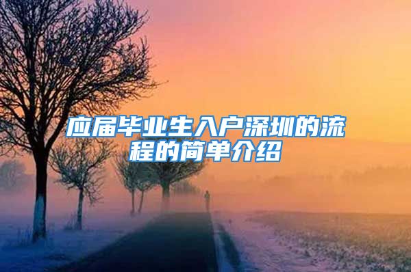 應(yīng)屆畢業(yè)生入戶深圳的流程的簡(jiǎn)單介紹