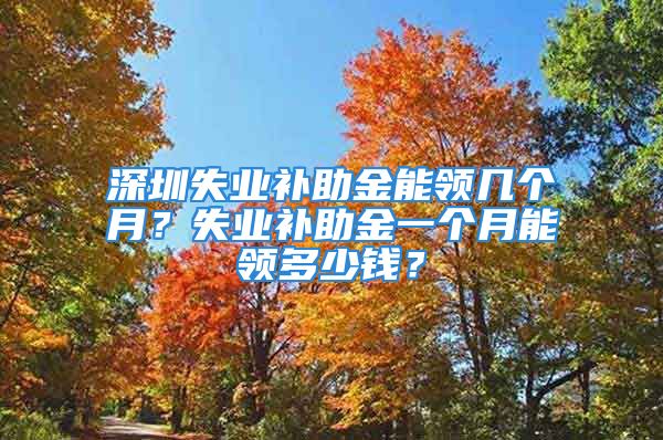 深圳失業(yè)補助金能領幾個月？失業(yè)補助金一個月能領多少錢？