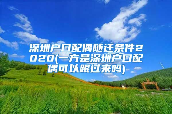 深圳戶口配偶隨遷條件2020(一方是深圳戶口配偶可以跟過來嗎)