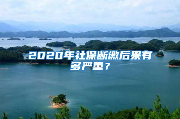 2020年社保斷繳后果有多嚴(yán)重？