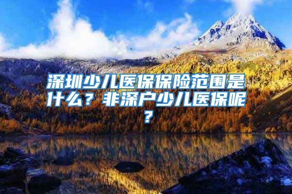 深圳少兒醫(yī)保保險(xiǎn)范圍是什么？非深戶少兒醫(yī)保呢？