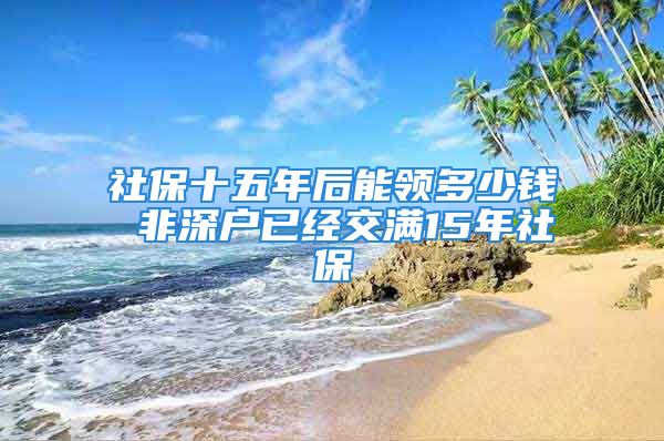 社保十五年后能領多少錢 非深戶已經(jīng)交滿15年社保