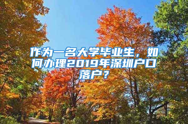 作為一名大學(xué)畢業(yè)生，如何辦理2019年深圳戶口落戶？