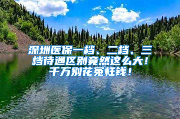 深圳醫(yī)保一檔、二檔、三檔待遇區(qū)別竟然這么大！千萬別花冤枉錢！