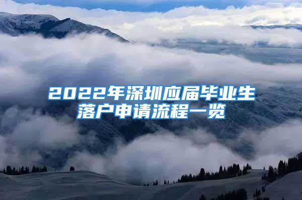 2022年深圳應(yīng)屆畢業(yè)生落戶(hù)申請(qǐng)流程一覽