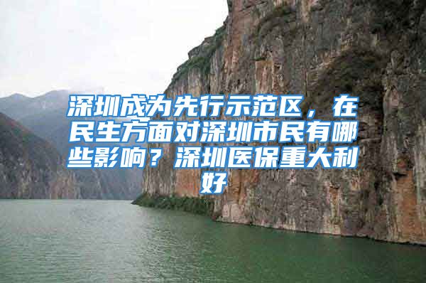 深圳成為先行示范區(qū)，在民生方面對深圳市民有哪些影響？深圳醫(yī)保重大利好