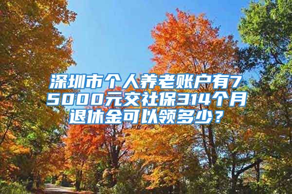 深圳市個人養(yǎng)老賬戶有75000元交社保314個月退休金可以領(lǐng)多少？