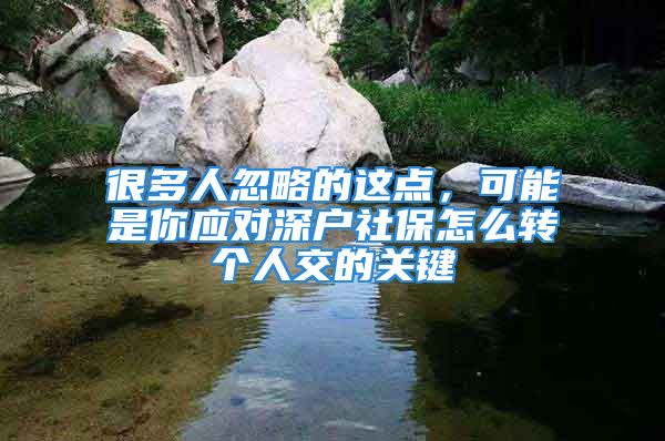 很多人忽略的這點(diǎn)，可能是你應(yīng)對(duì)深戶社保怎么轉(zhuǎn)個(gè)人交的關(guān)鍵