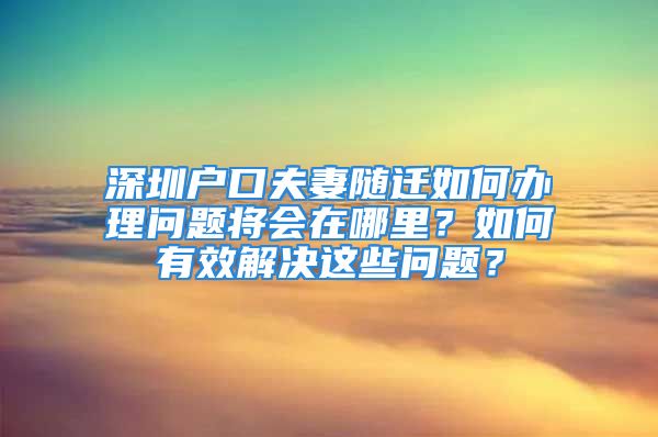 深圳戶口夫妻隨遷如何辦理問題將會在哪里？如何有效解決這些問題？