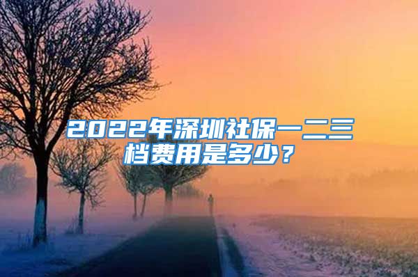 2022年深圳社保一二三檔費(fèi)用是多少？