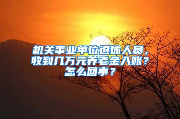 機(jī)關(guān)事業(yè)單位退休人員，收到幾萬(wàn)元養(yǎng)老金入賬？怎么回事？