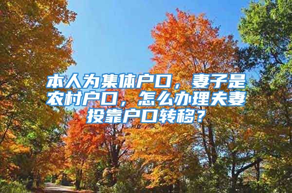 本人為集體戶口，妻子是農(nóng)村戶口，怎么辦理夫妻投靠戶口轉移？