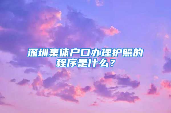 深圳集體戶口辦理護照的程序是什么？