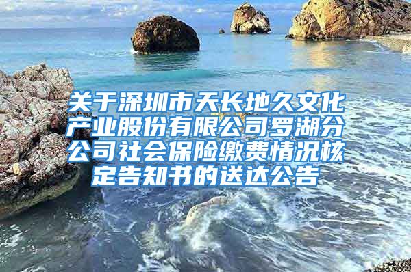 關(guān)于深圳市天長(zhǎng)地久文化產(chǎn)業(yè)股份有限公司羅湖分公司社會(huì)保險(xiǎn)繳費(fèi)情況核定告知書的送達(dá)公告