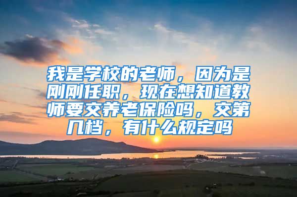 我是學(xué)校的老師，因?yàn)槭莿倓側(cè)温?，現(xiàn)在想知道教師要交養(yǎng)老保險(xiǎn)嗎，交第幾檔，有什么規(guī)定嗎