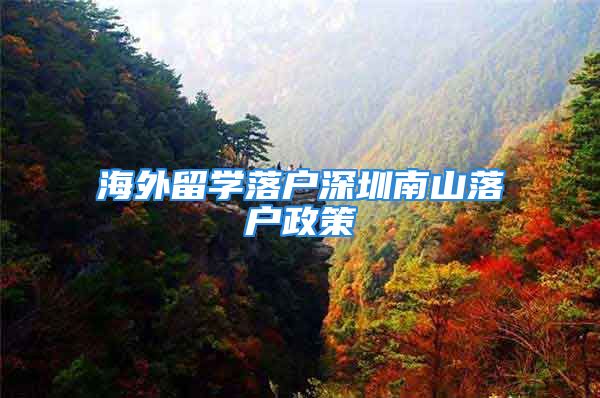 海外留學(xué)落戶深圳南山落戶政策