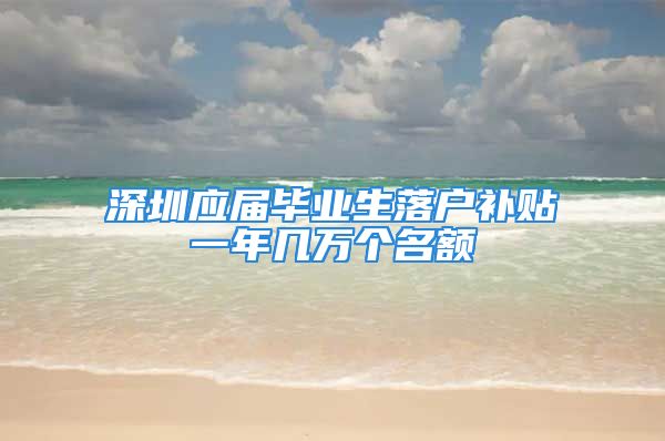 深圳應屆畢業(yè)生落戶補貼一年幾萬個名額