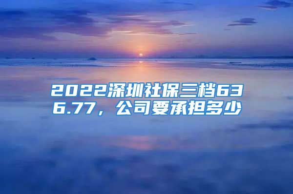 2022深圳社保三檔636.77，公司要承擔(dān)多少