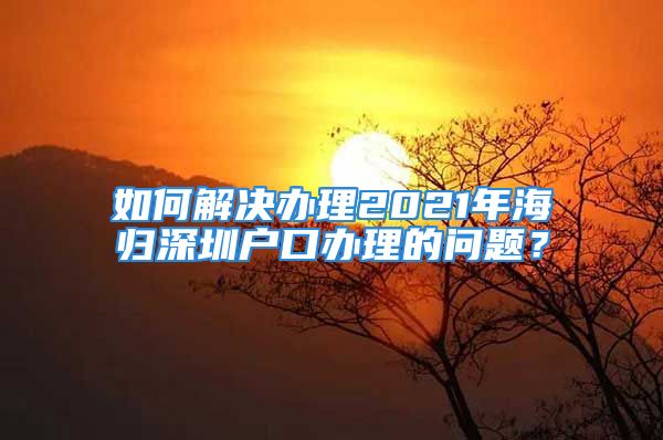 如何解決辦理2021年海歸深圳戶口辦理的問題？