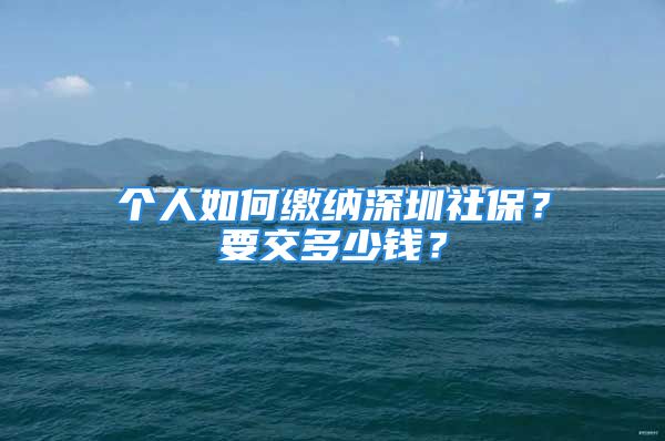 個人如何繳納深圳社保？要交多少錢？