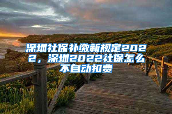 深圳社保補(bǔ)繳新規(guī)定2022，深圳2022社保怎么不自動(dòng)扣費(fèi)