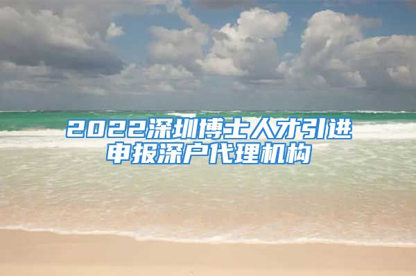 2022深圳博士人才引進(jìn)申報(bào)深戶代理機(jī)構(gòu)