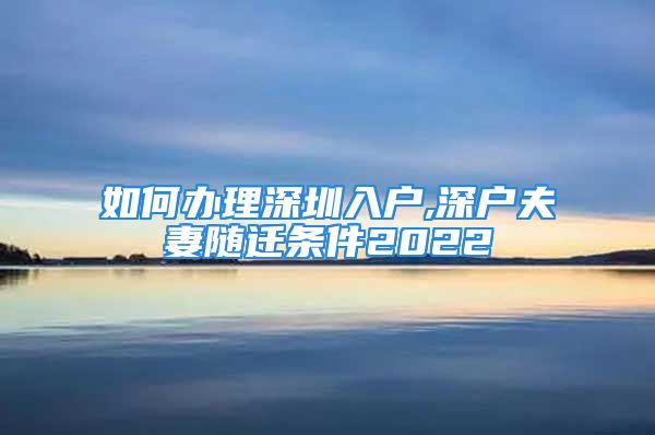 如何辦理深圳入戶,深戶夫妻隨遷條件2022