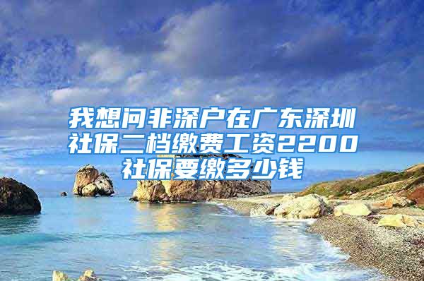 我想問非深戶在廣東深圳社保二檔繳費(fèi)工資2200社保要繳多少錢