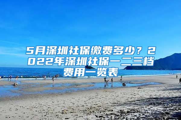 5月深圳社保繳費多少？2022年深圳社保一二三檔費用一覽表