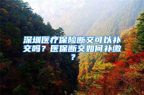 深圳醫(yī)療保險斷交可以補交嗎？醫(yī)保斷交如何補繳？