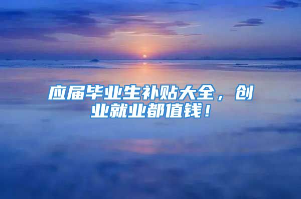 應(yīng)屆畢業(yè)生補(bǔ)貼大全，創(chuàng)業(yè)就業(yè)都值錢(qián)！