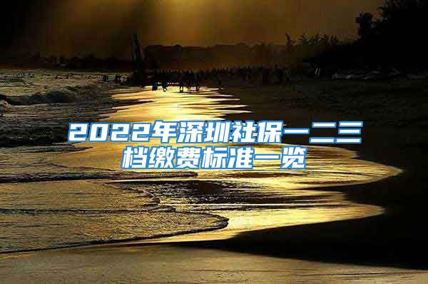 2022年深圳社保一二三檔繳費(fèi)標(biāo)準(zhǔn)一覽