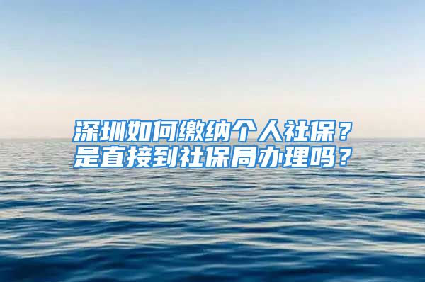 深圳如何繳納個人社保？是直接到社保局辦理嗎？