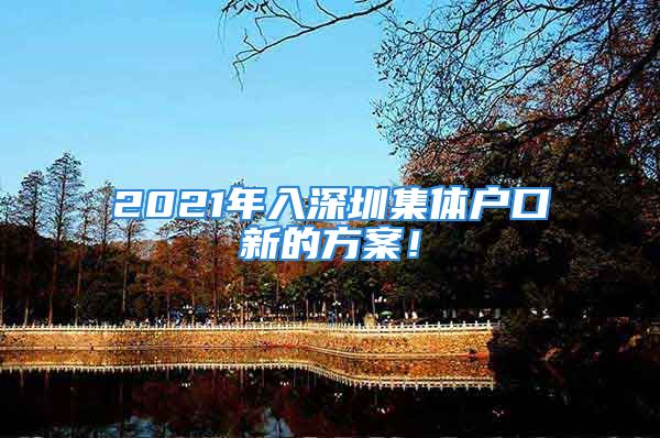 2021年入深圳集體戶口新的方案！